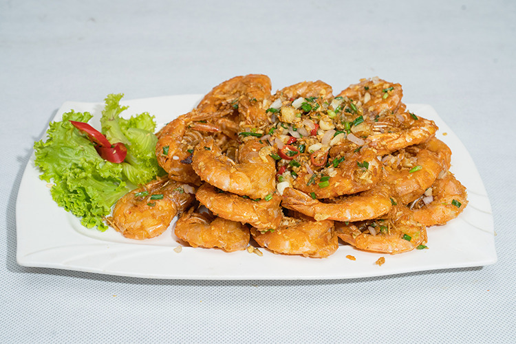 Deep-Fried Prawns with Garlic & Chili - Royal Dim Sum